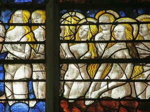 Heiligen en anderen bij de wederkomst, 1450 door French School